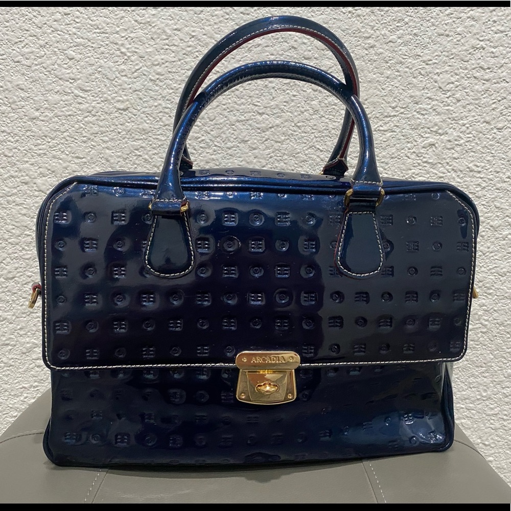 Arcadia Italian designer handbag, blue